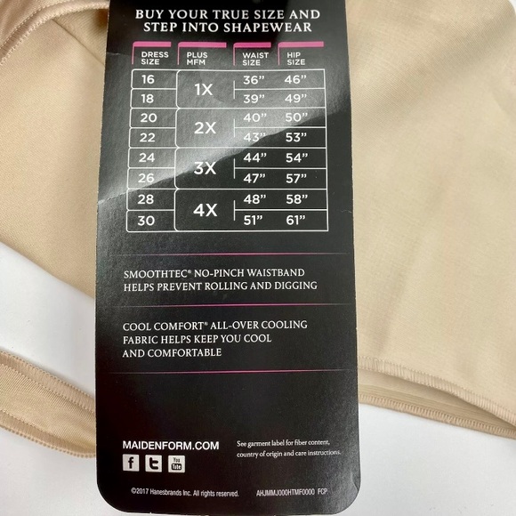 Maidenform Curvy Cooling Shaping No Pinch Waistbnd Thong w/ Firm Control Size 3X - Picture 4 of 6